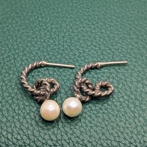 ✨ Twisted Rope & Pearl Drop Earrings ✨